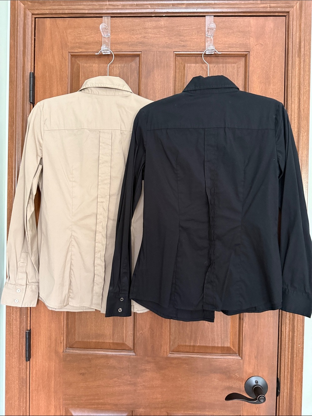 New York & Company Women’s Dress Shirts in Khaki and Black - Twin Pack - Picture 4 of 5